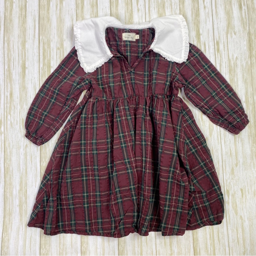 Kanges Slojd Red Plaid Long Sleeve 100% Organic Cotton Dress